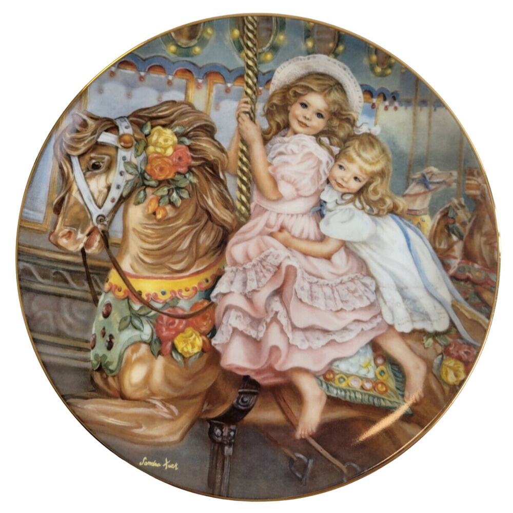 1987‎ Reco "Carousel Magic" by Sandra Kuck Plate 9.5" w/ COA & Box #1729BC